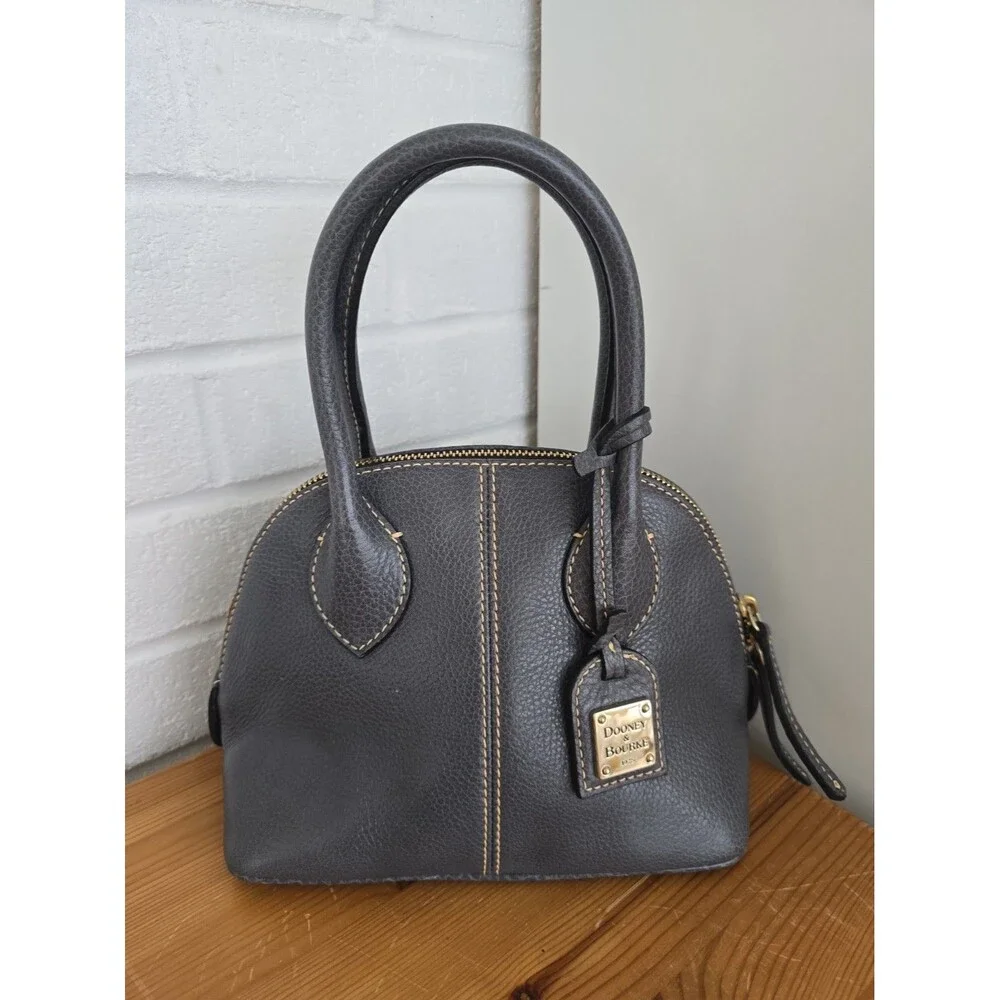 Dooney & Bourke Baby Domed Satchel  Handbag Gray Leather
